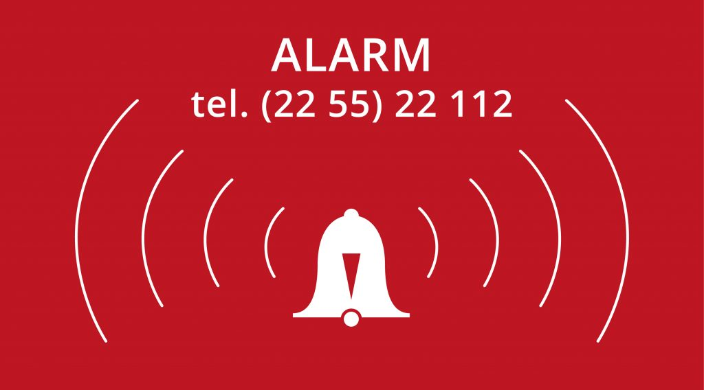 Telefon alarmowy na UW